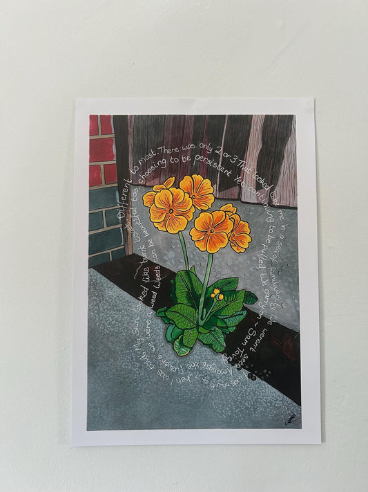 weeds can be beautiful too original art poetry print