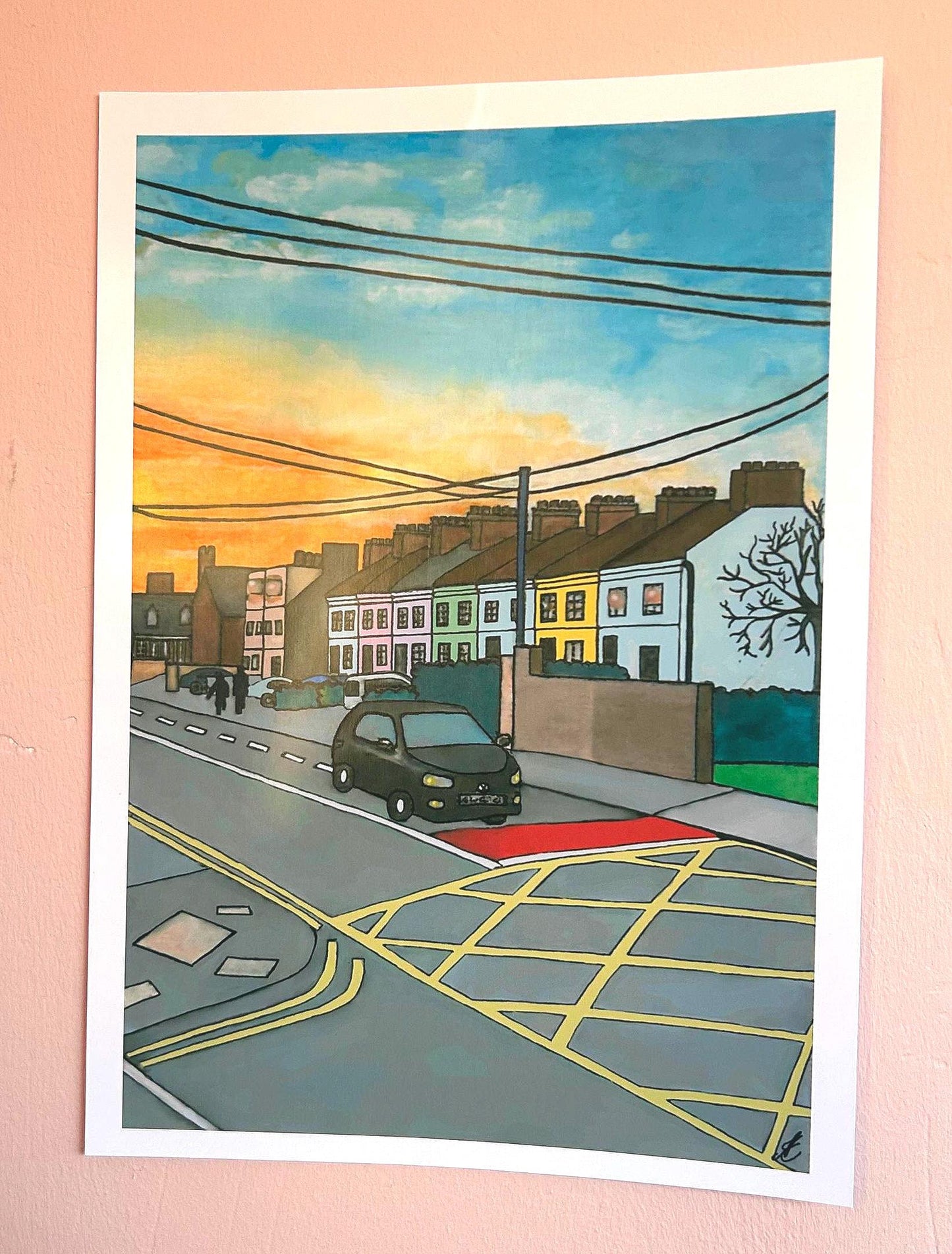 sunset in cork city art print