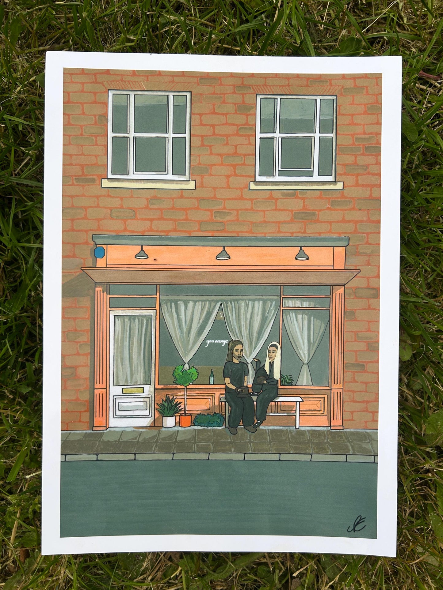 yon orange stockport cafe original art print