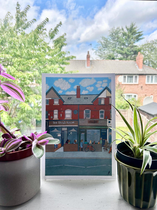 fell bar + the thirsty korean wilbraham road chorlton original art print
