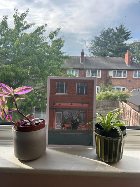 yon orange stockport cafe original art print