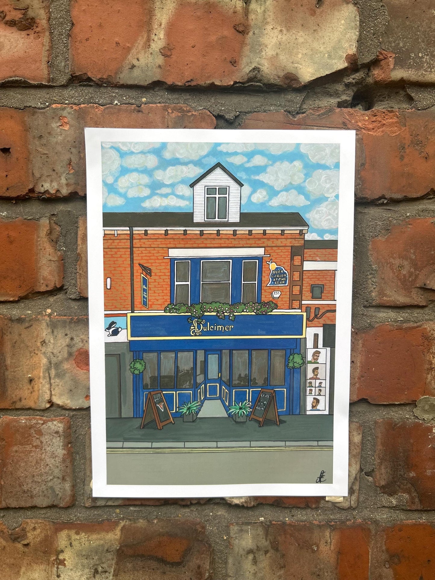 dulcimer chorlton original art print a5