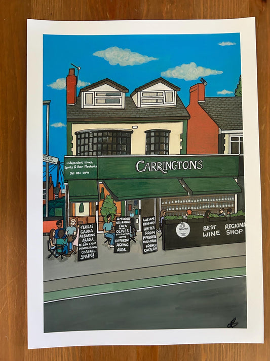carringtons chorlton original art print a4