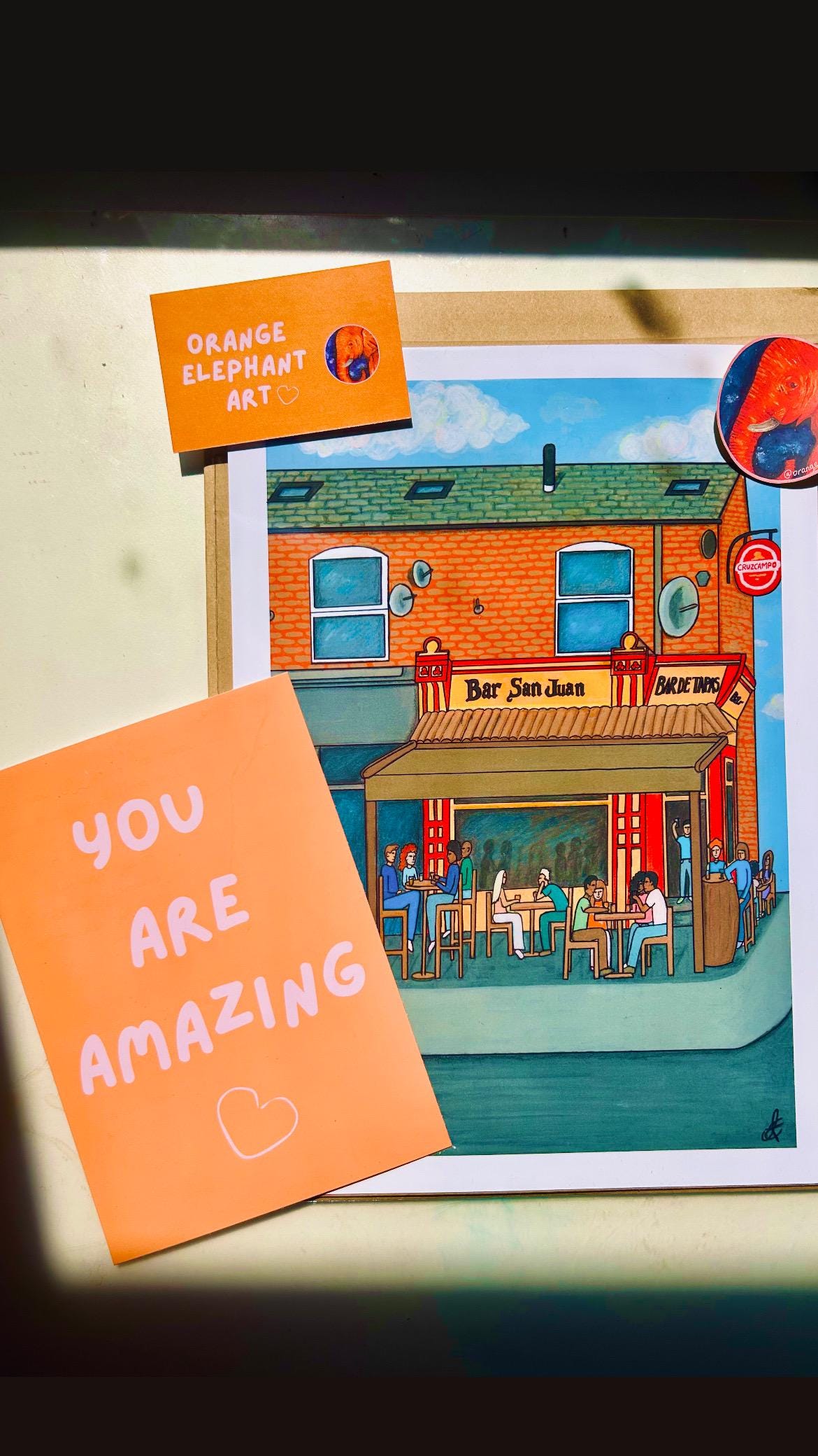 bar san juan chorlton original art print a4