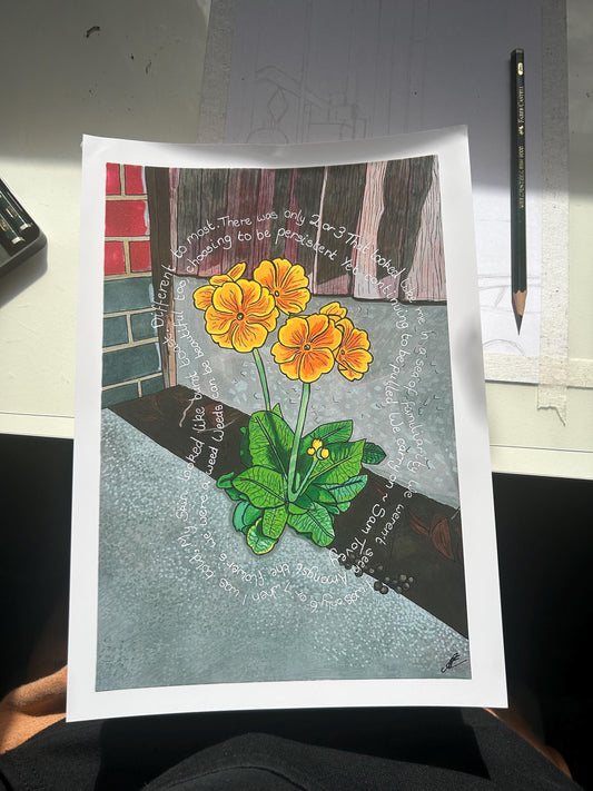 weeds can be beautiful too original art poetry print