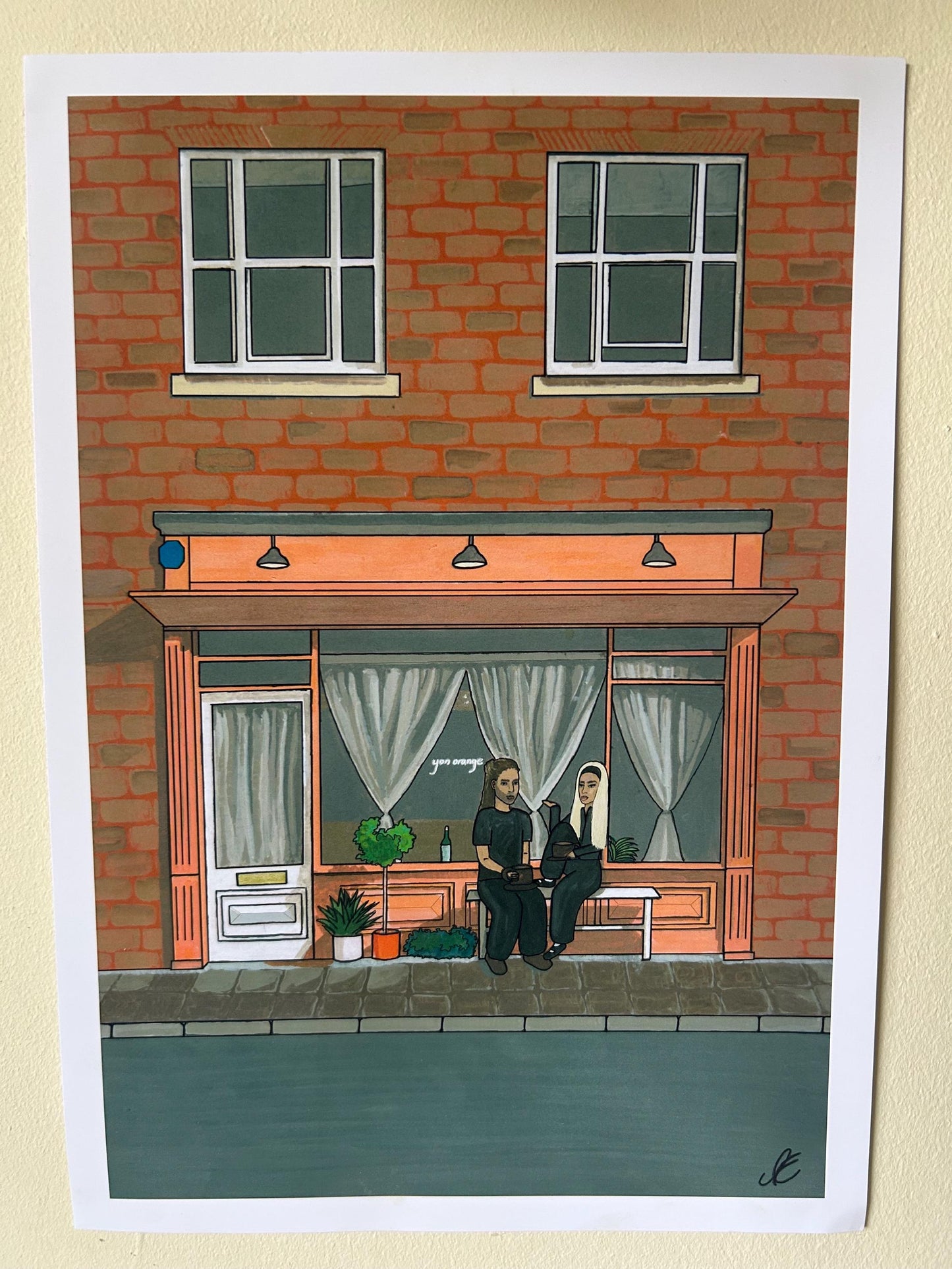 yon orange stockport cafe original art print