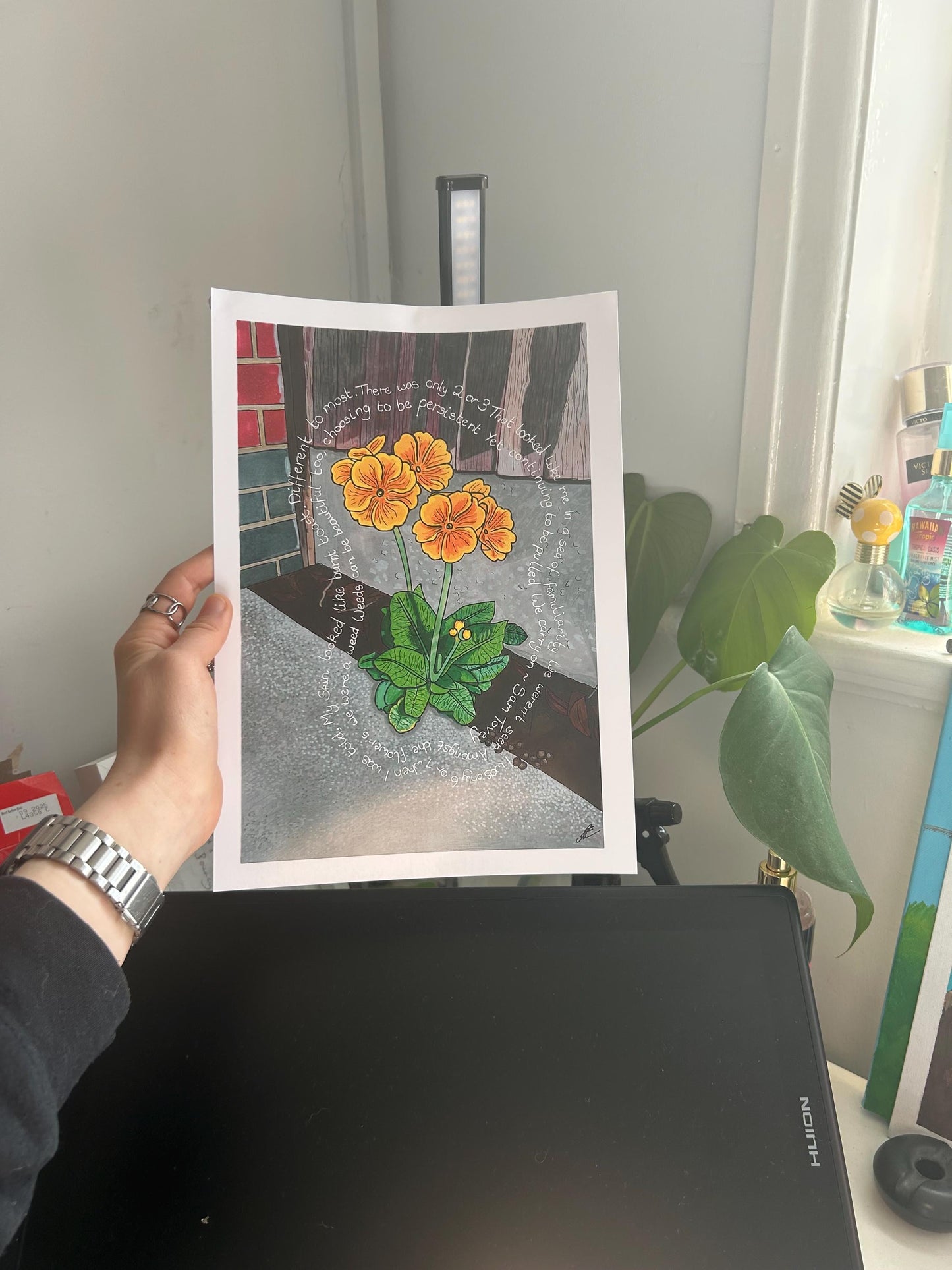 weeds can be beautiful too original art poetry print