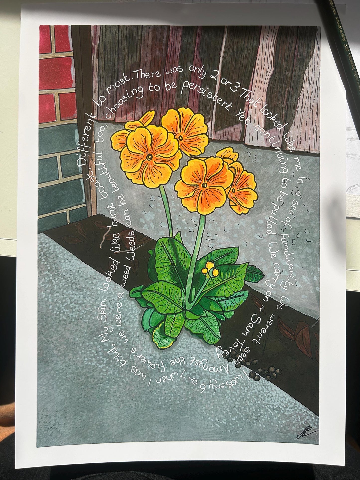 weeds can be beautiful too original art poetry print