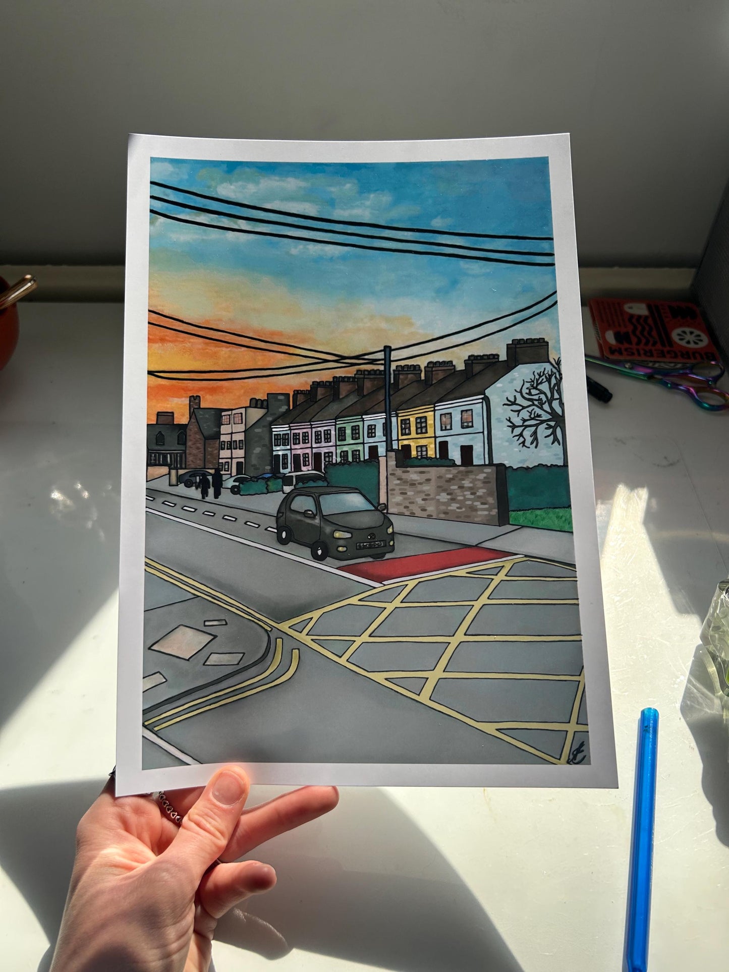 sunset in cork city art print