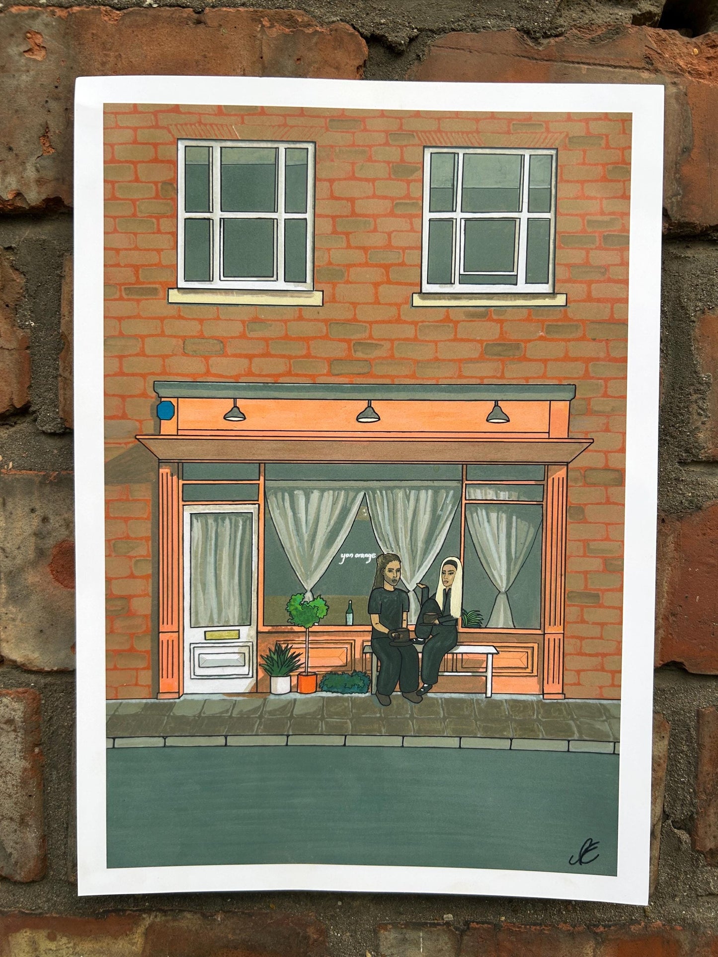yon orange stockport cafe original art print
