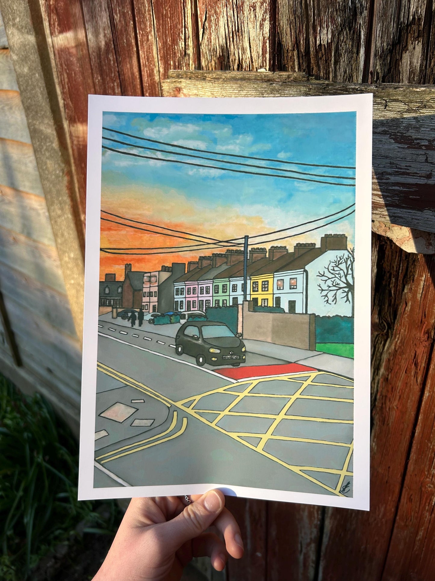 sunset in cork city art print