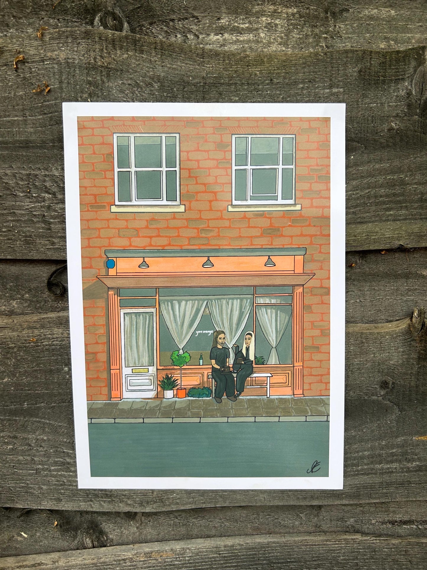 yon orange stockport cafe original art print