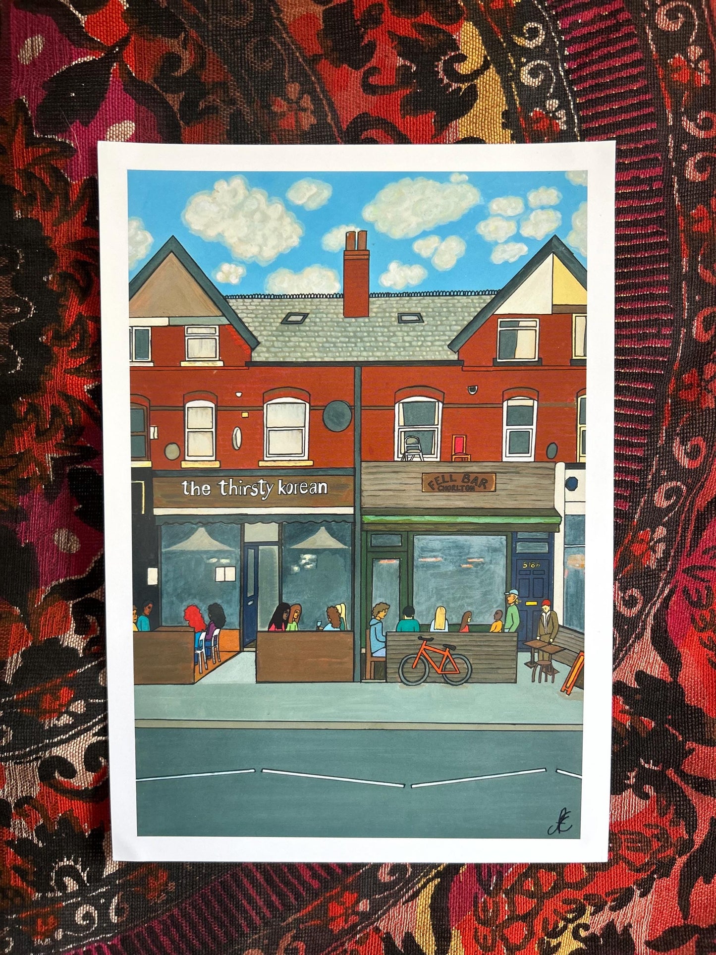 fell bar + the thirsty korean wilbraham road chorlton original art print