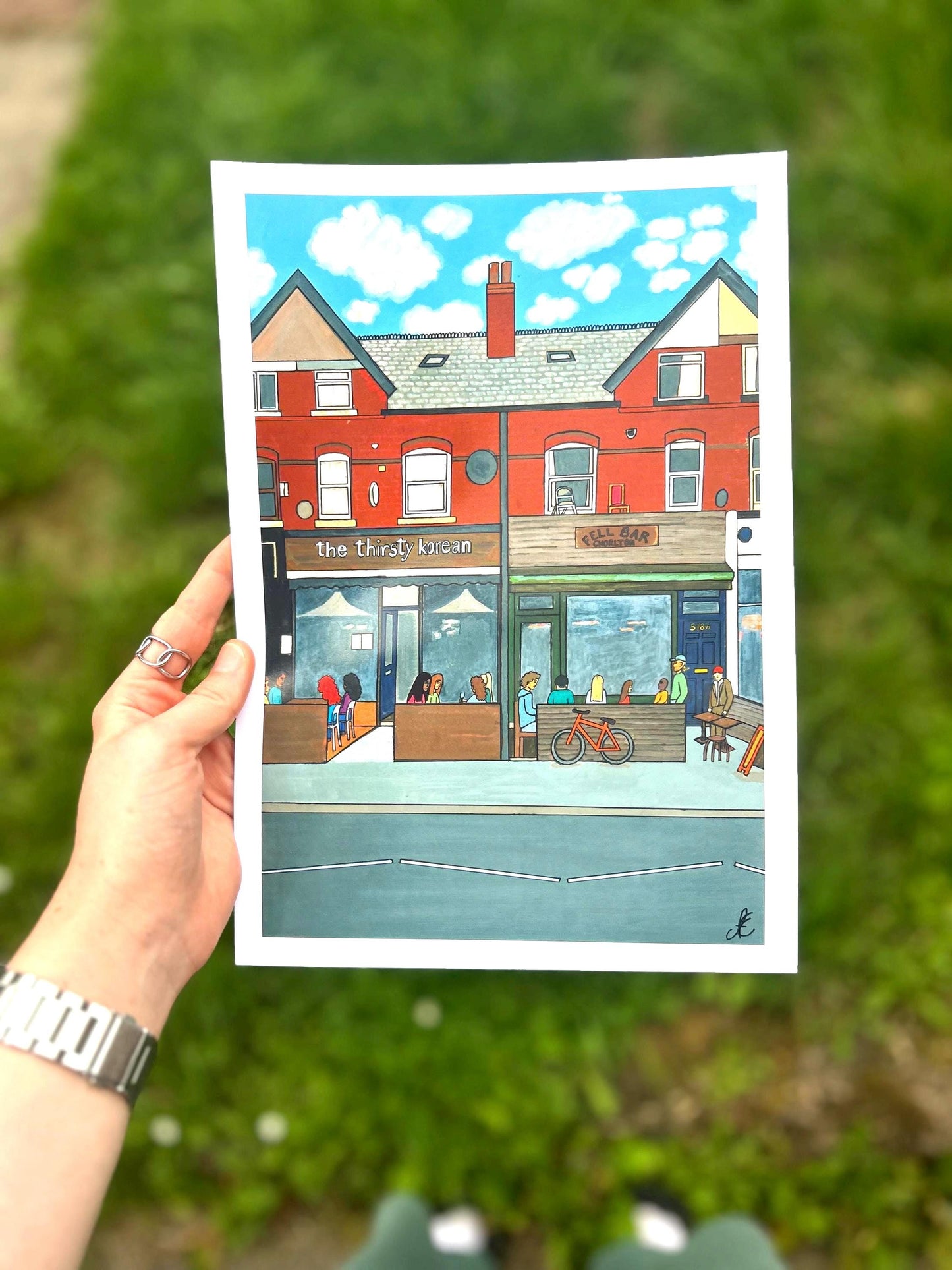 fell bar + the thirsty korean wilbraham road chorlton original art print