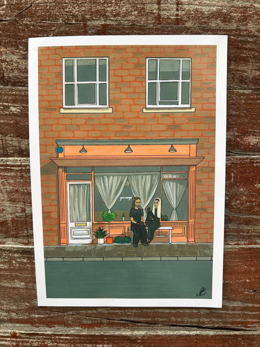 yon orange stockport cafe original art print