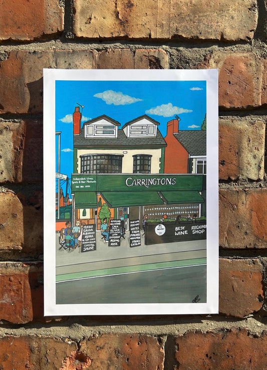 carringtons chorlton original art print a4