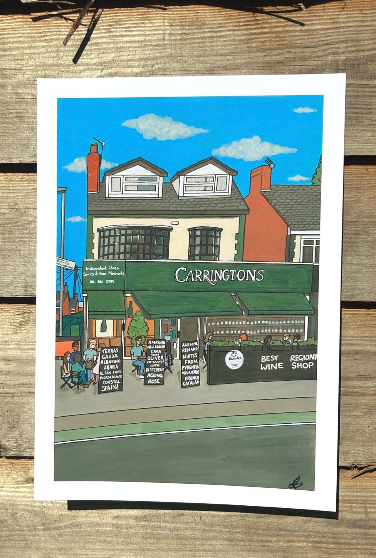 carringtons chorlton original art print a4