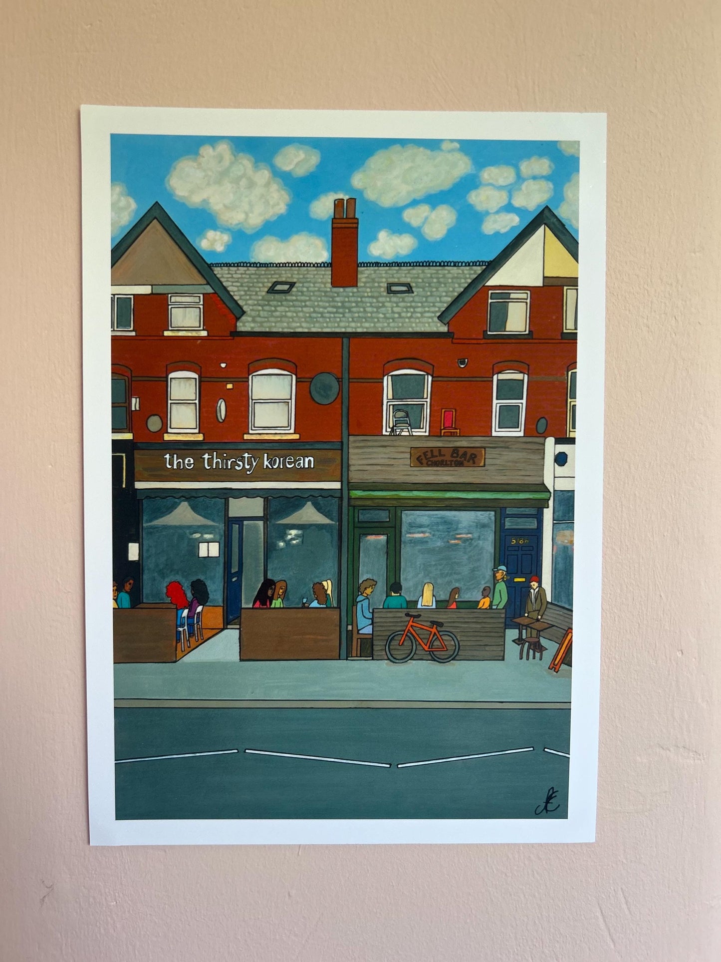 fell bar + the thirsty korean wilbraham road chorlton original art print