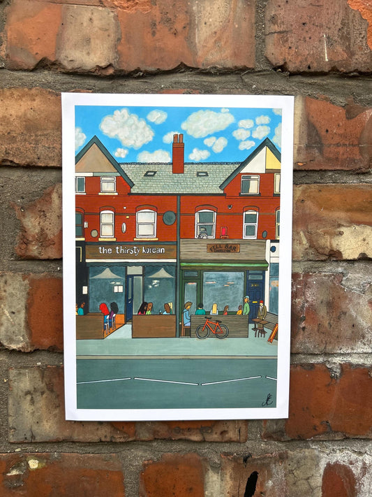 fell bar + the thirsty korean wilbraham road chorlton original art print