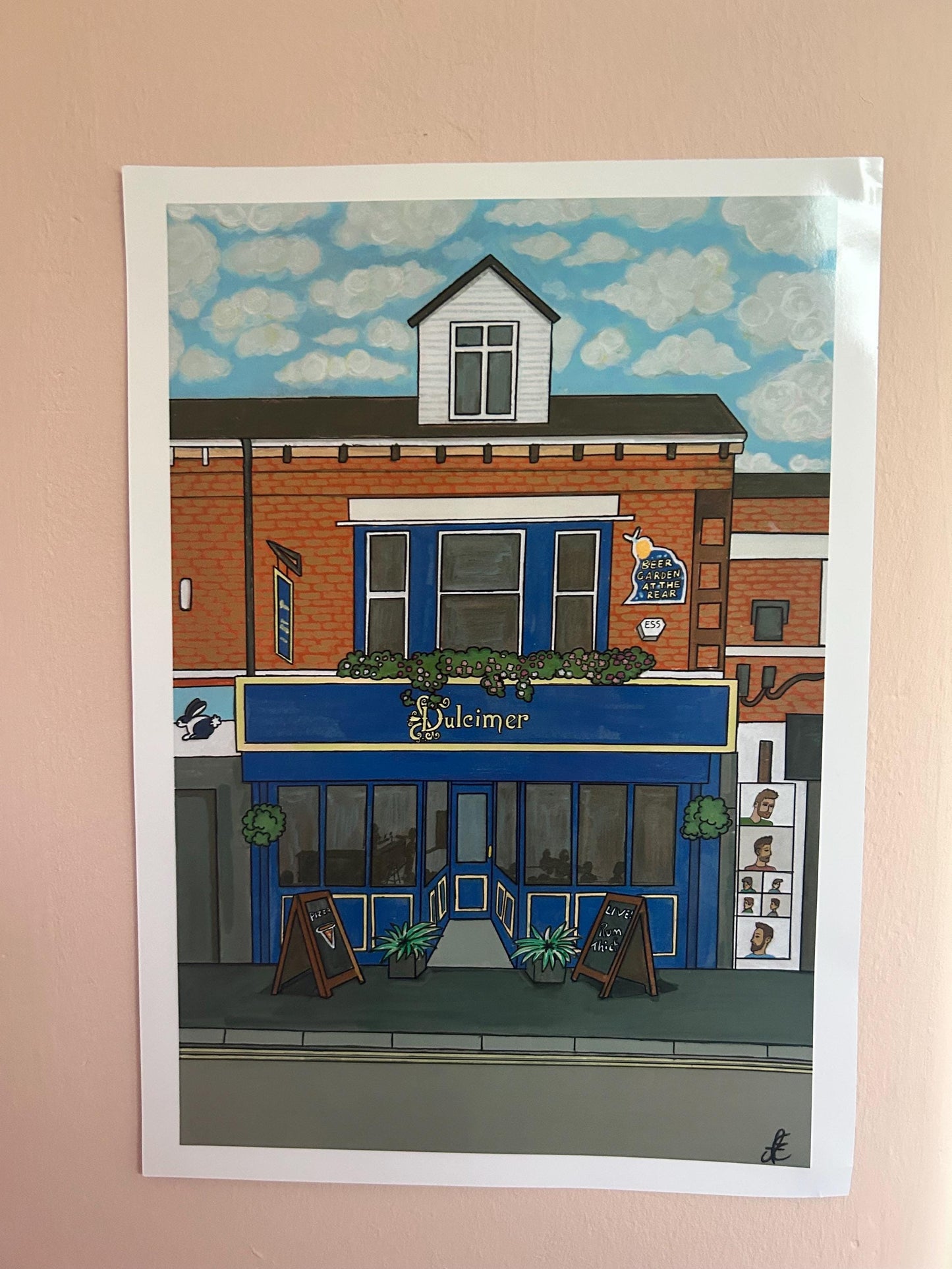 dulcimer chorlton original art print a5