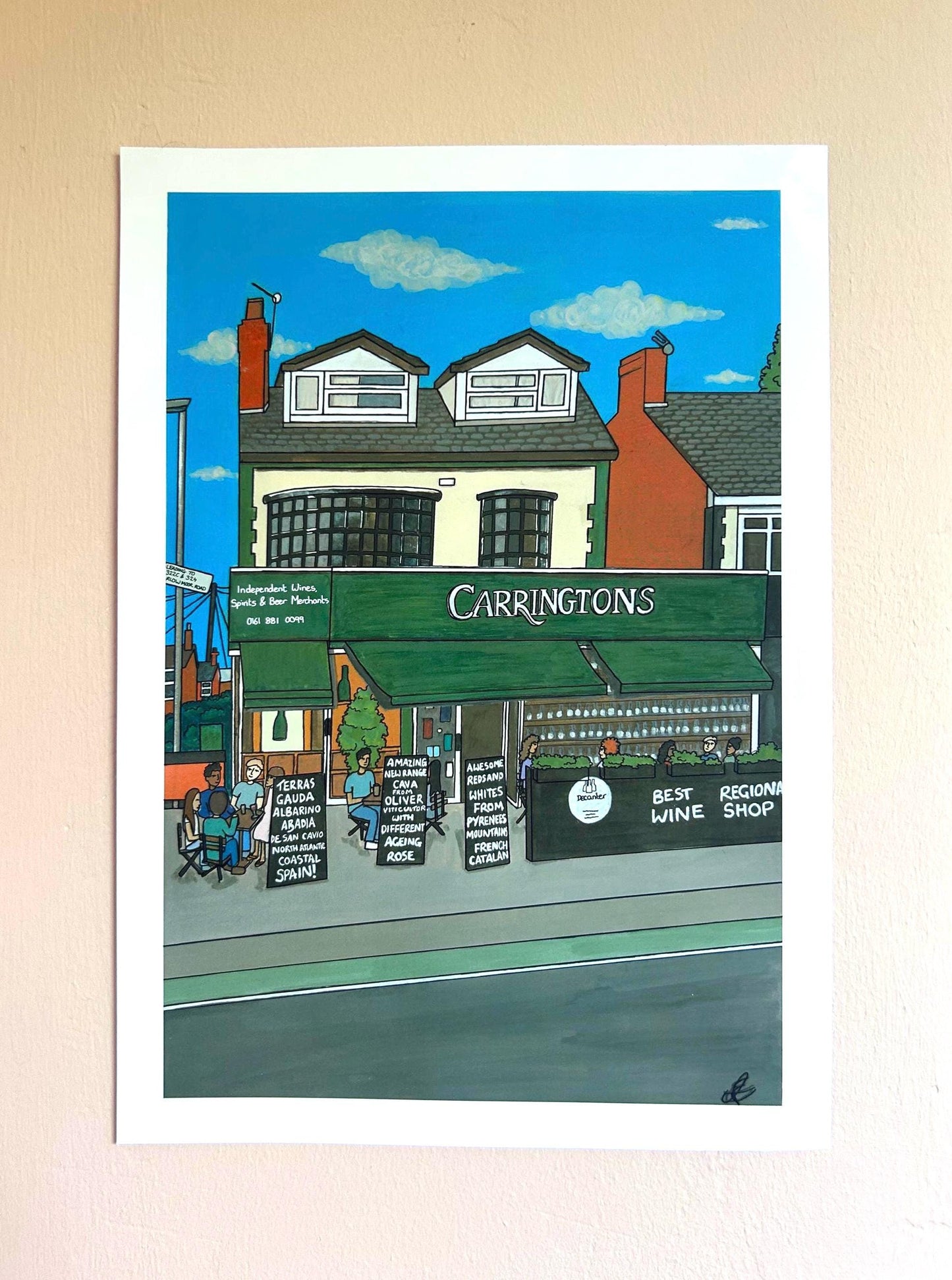 carringtons chorlton original art print a4