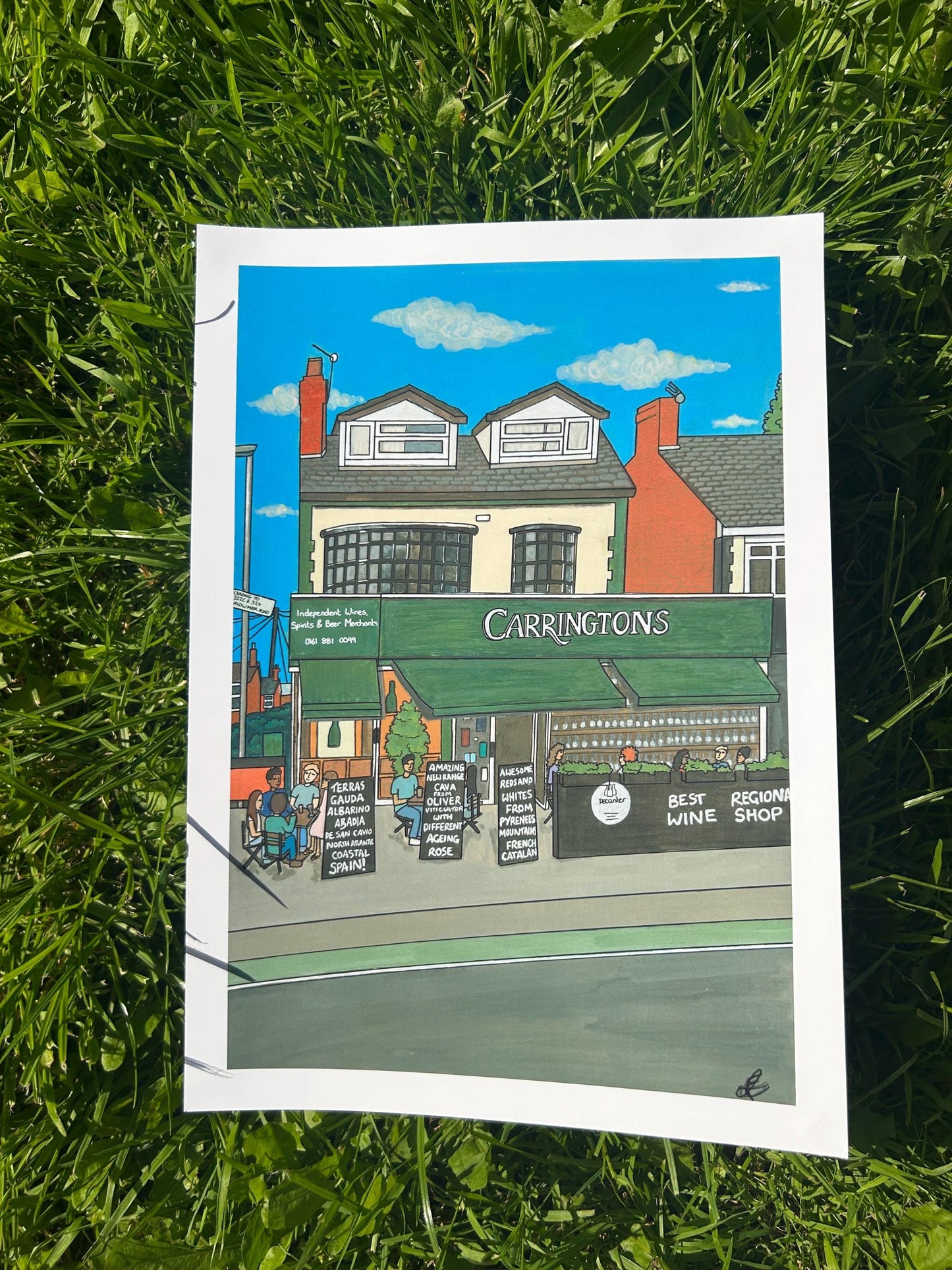 carringtons chorlton original art print a4