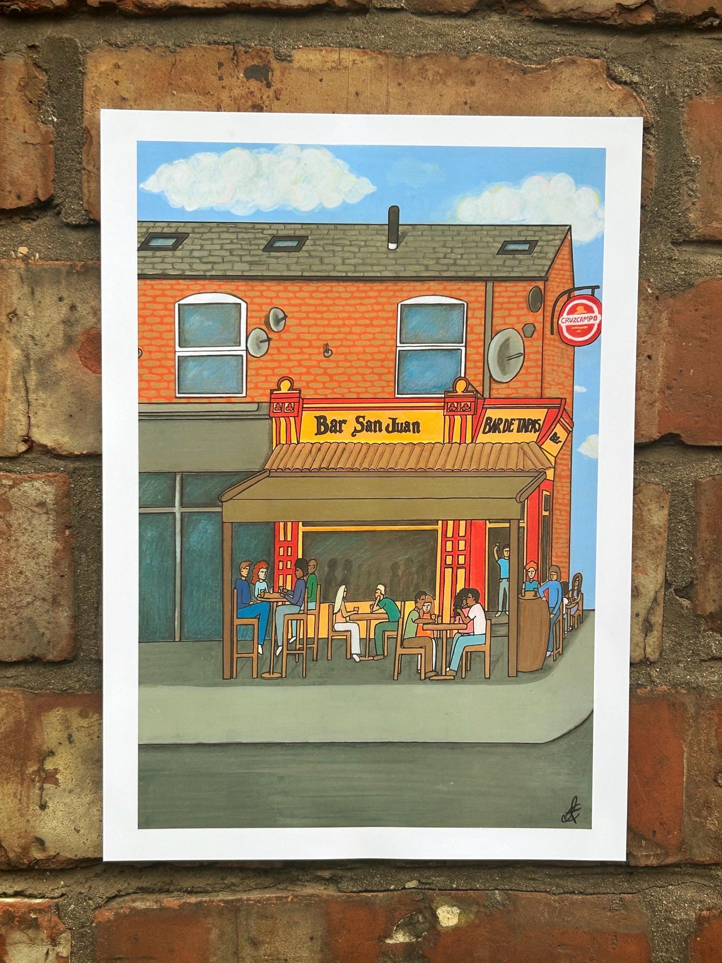 bar san juan chorlton original art print a4