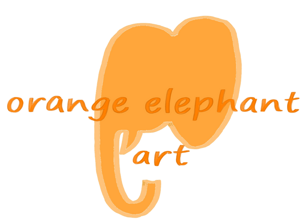 orange elephant art